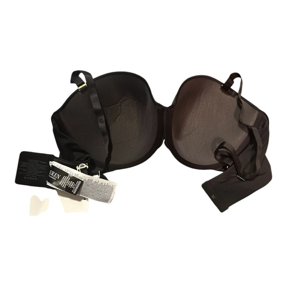 Lauren Ralph Lauren Luxe Smoothing Convertible Strapless Bra 36DD & 36B Black - Picture 6 of 8